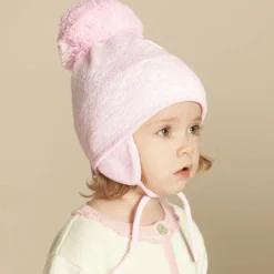 Sätila of Sweden Pink Alice Knitted Large Pom-Pom Beanie Outlet