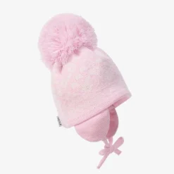 Sätila of Sweden Pink Alice Knitted Large Pom-Pom Beanie Outlet