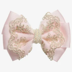 Cute Cute Pink & Gold Bow Clip (11cm) New