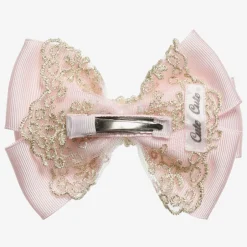 Cute Cute Pink & Gold Bow Clip (11cm) New