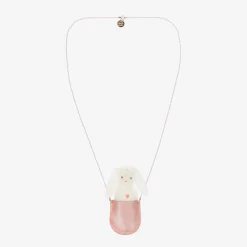 Meri Meri Pink & Ivory Felt Bunny Necklace (68cm) Sale