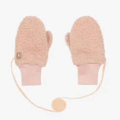 Jamiks Pink Bouclé Fleece Mittens Online
