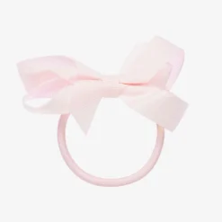 Peach Ribbons Pink Bow Hair Elastic (7cm) Hot