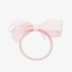 Peach Ribbons Pink Bow Hair Elastic (7cm) Hot
