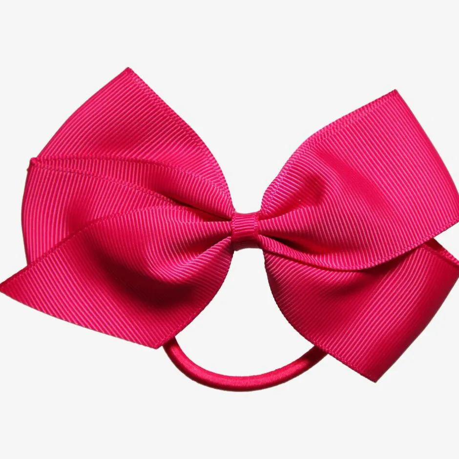 Peach Ribbons Pink Bow Hair Elastic (12cm) Outlet