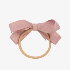 Peach Ribbons Pink Bow Hair Elastic (7cm) Sale