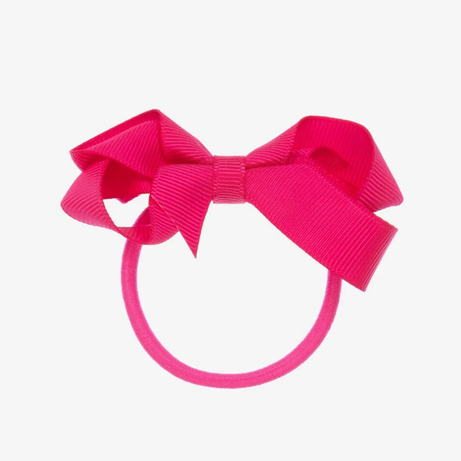 Peach Ribbons Pink Bow Hair Elastic (7cm) Hot