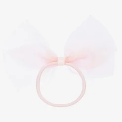 Peach Ribbons Pink Bow Hair Elastic (12cm) Clearance