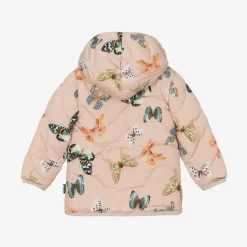 Molo Pink Butterfly Puffer Jacket New