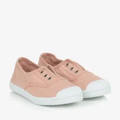 Pisamonas Pink Canvas Slip-On Trainers Sale