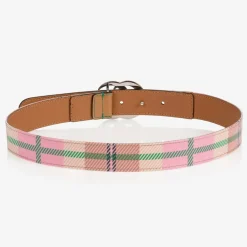 Gucci Pink Check Double G Belt Hot