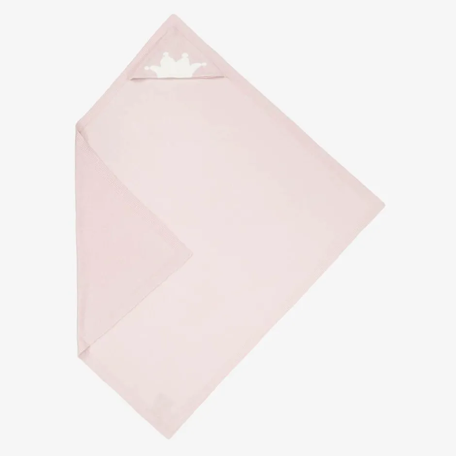Marie-Chantal Pink Cotton & Cashmere Hooded Blanket (95cm) Best