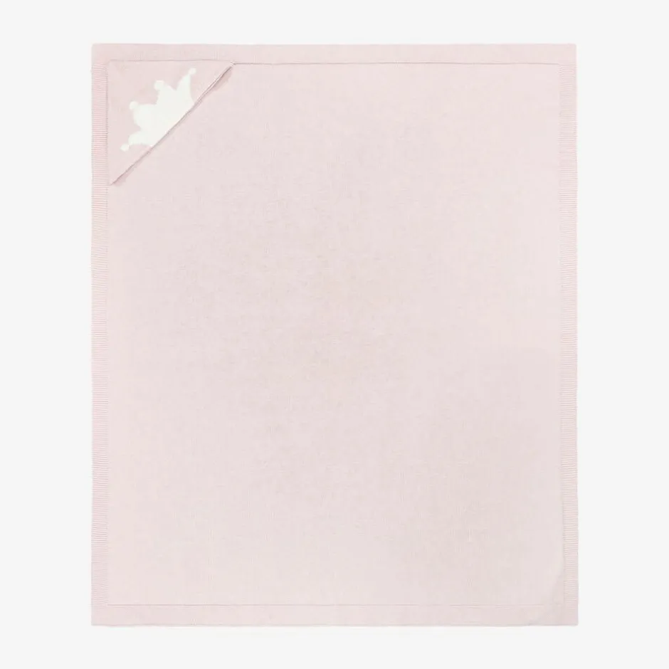 Marie-Chantal Pink Cotton & Cashmere Hooded Blanket (95cm) Best