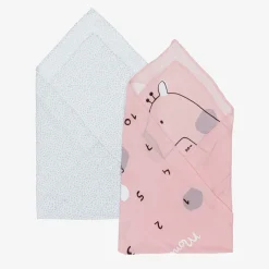 Mayoral Pink Cotton Baby Milestone Swaddles (2 Pack) Sale