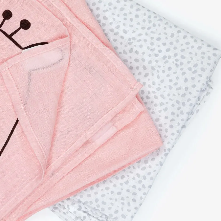 Mayoral Pink Cotton Baby Milestone Swaddles (2 Pack) Sale
