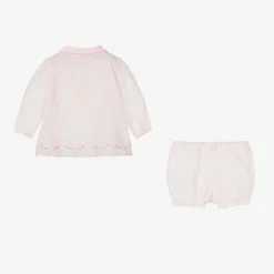 Sarah Louise Pink Cotton Baby Shorts Set Outlet