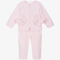 Sofija Pink Cotton Baby Trouser Set Hot