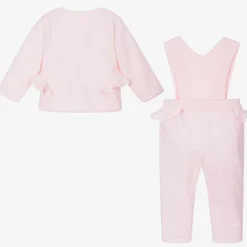 Sofija Pink Cotton Baby Trouser Set Hot