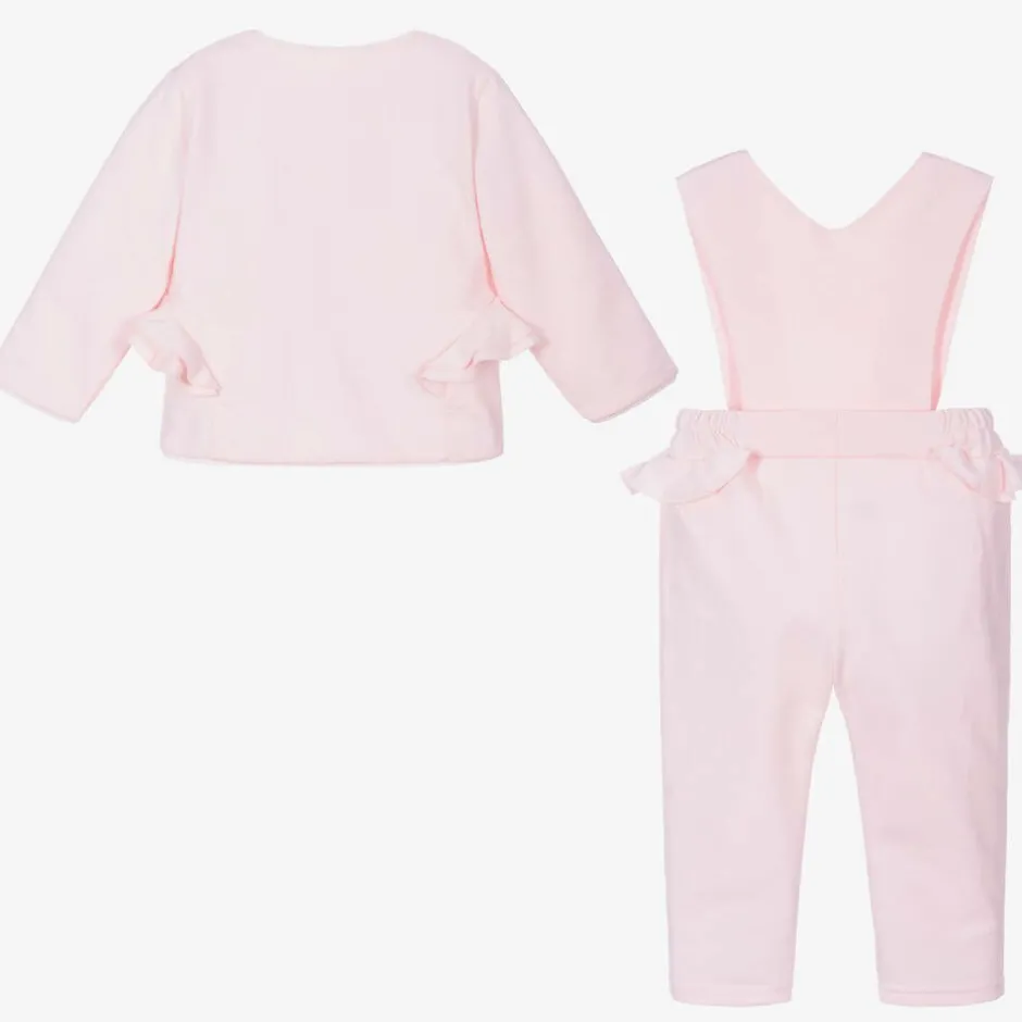 Sofija Pink Cotton Baby Trouser Set Hot