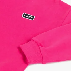 DKNY Pink Cotton Embroidered Hoodie Discount