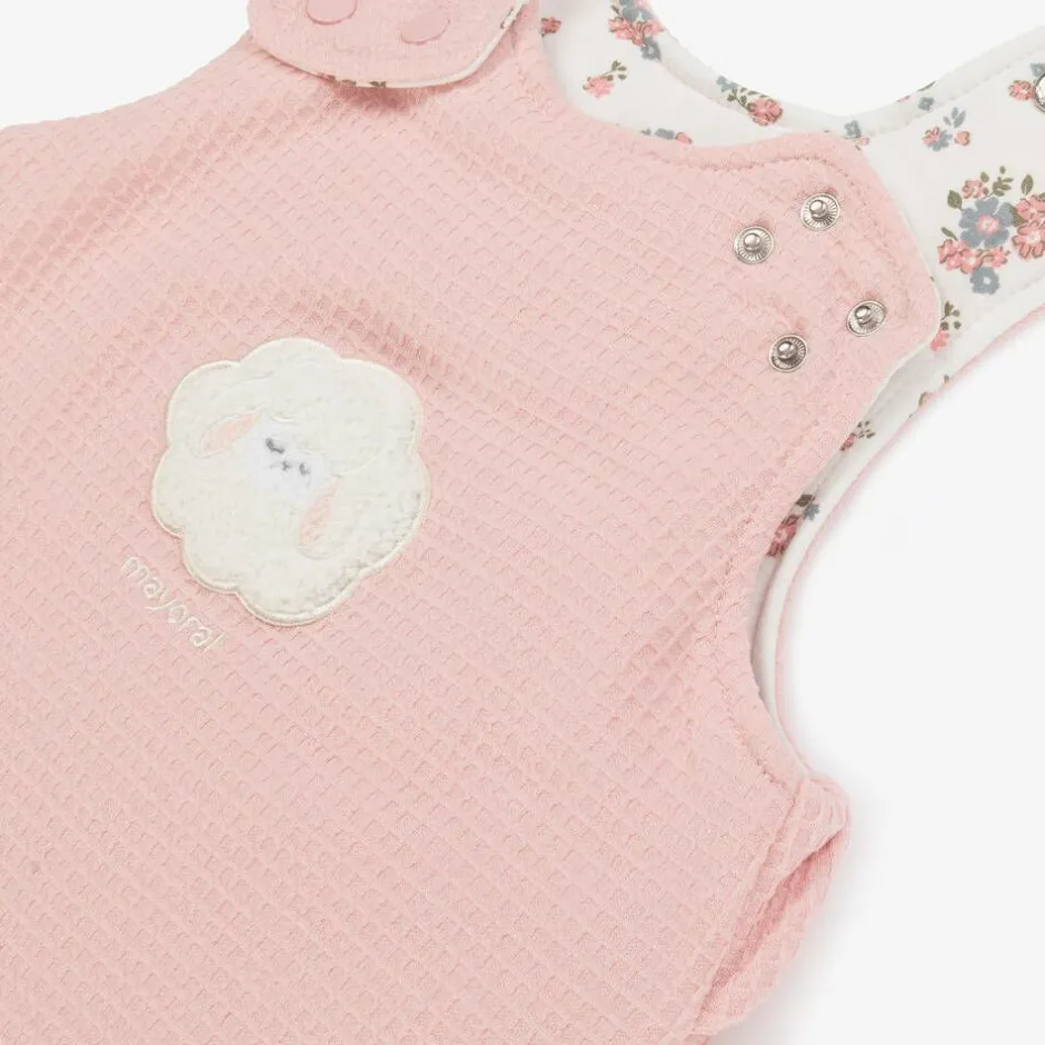 Mayoral Newborn Pink Cotton Lamb Sleeping Bag (73cm) Hot