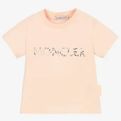 Moncler Enfant Pink Cotton Logo T-Shirt Hot