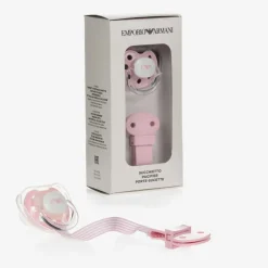 Emporio Armani Pink Dummy & Clip Set Discount