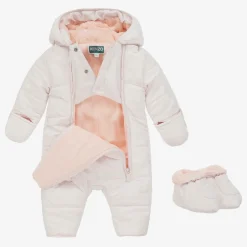 KENZO KIDS Pink Elephant Puffer Baby Snowsuit Best