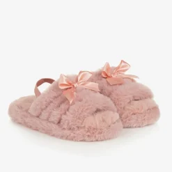 Beau KiD Pink Faux Fur Slippers