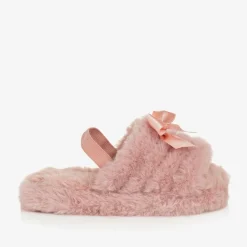 Beau KiD Pink Faux Fur Slippers