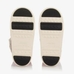 Moon Boot Pink Faux Fur Trim Velcro Boots Best