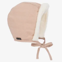 Elodie Pink Faux Shearling Winter Bonnet