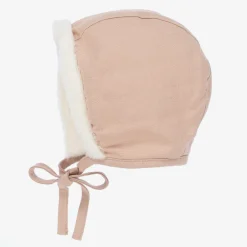 Elodie Pink Faux Shearling Winter Bonnet