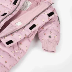 Deux par Deux Pink Floral Print Hooded Baby Snowsuit Outlet