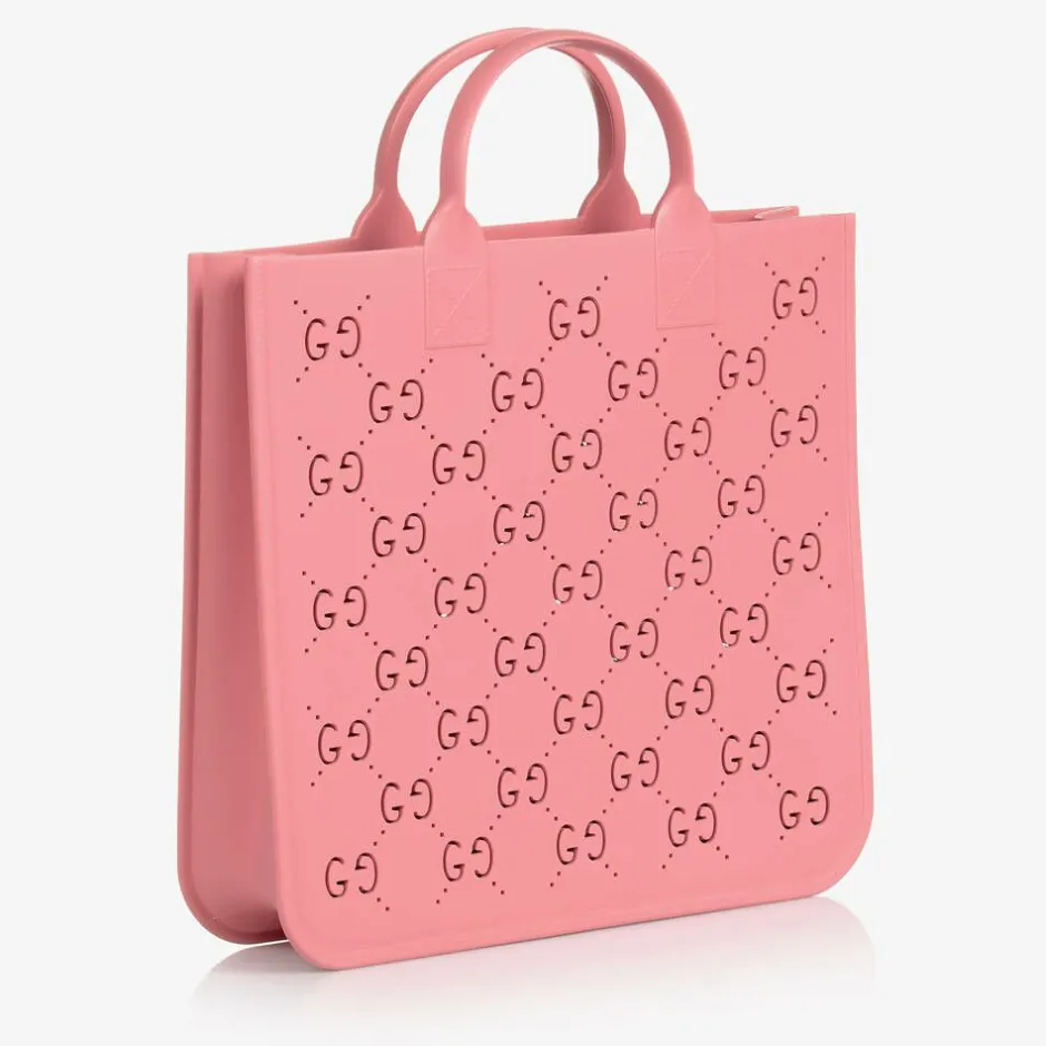 Gucci Pink GG Rubber Tote Bag (33cm) Hot