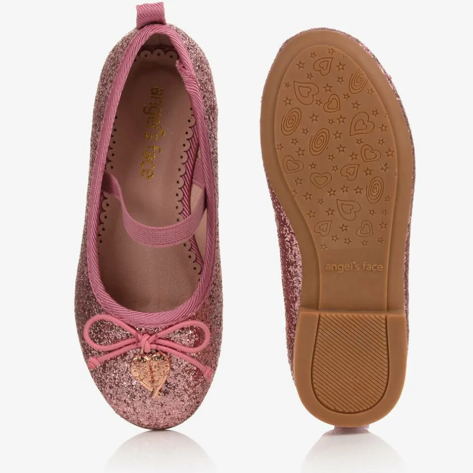 Angels Face Pink Glitter Ballerina Shoes Clearance