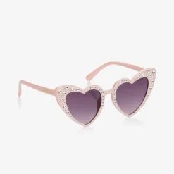Angels Face Pink Heart Diamanté Sunglasses (UV400) Peach Sale