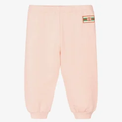 Gucci Pink Interlocking G Cotton Baby Joggers
