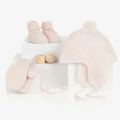 Bonpoint Pink Knitted Cashmere Baby Gift Set Outlet