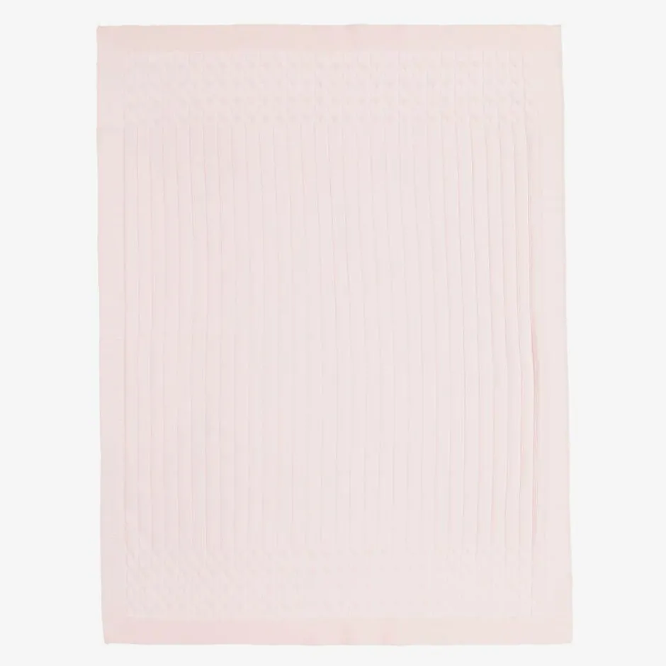 Emile et Rose Pink Knitted Cotton Blanket (96cm) Hot