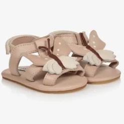 Donsje Pink Leather Baby Sandals Hot