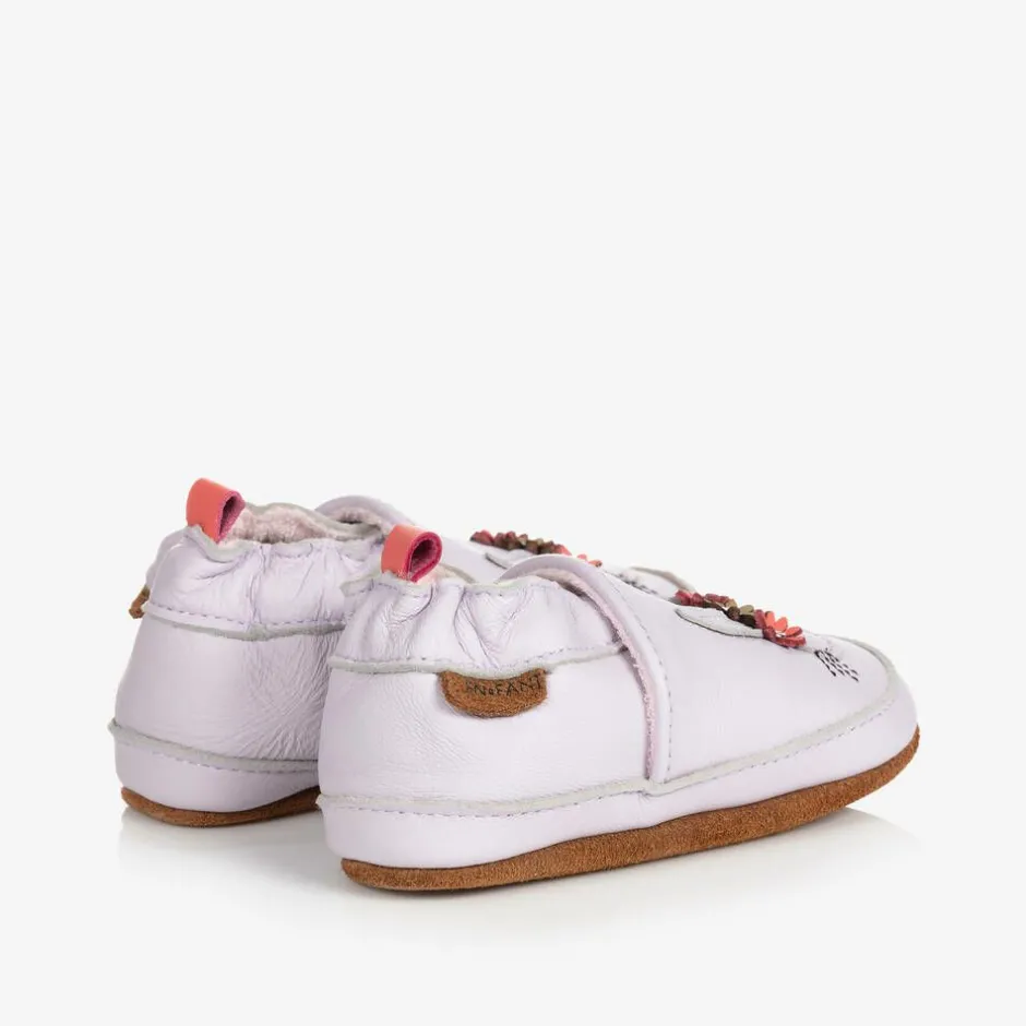 EN FANT Pink Leather Rabbit Slippers Clearance