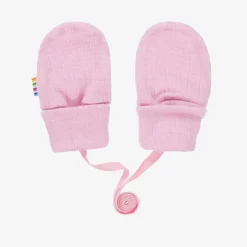 Joha Pink Merino Wool Baby Mittens Hot