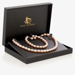 Raw Pearls Pink Pearl Jewellery Set Online