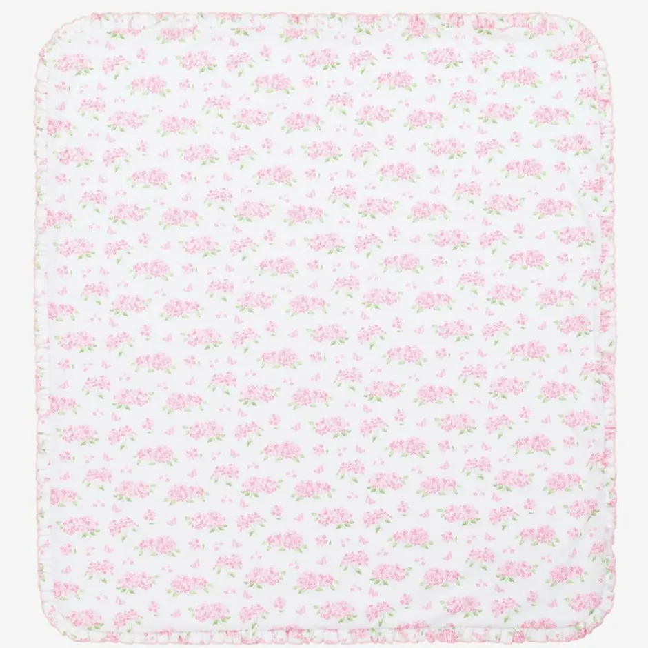Kissy Kissy Pink Pima Cotton Heavenly Hydrangeas Blanket (73cm) Sale