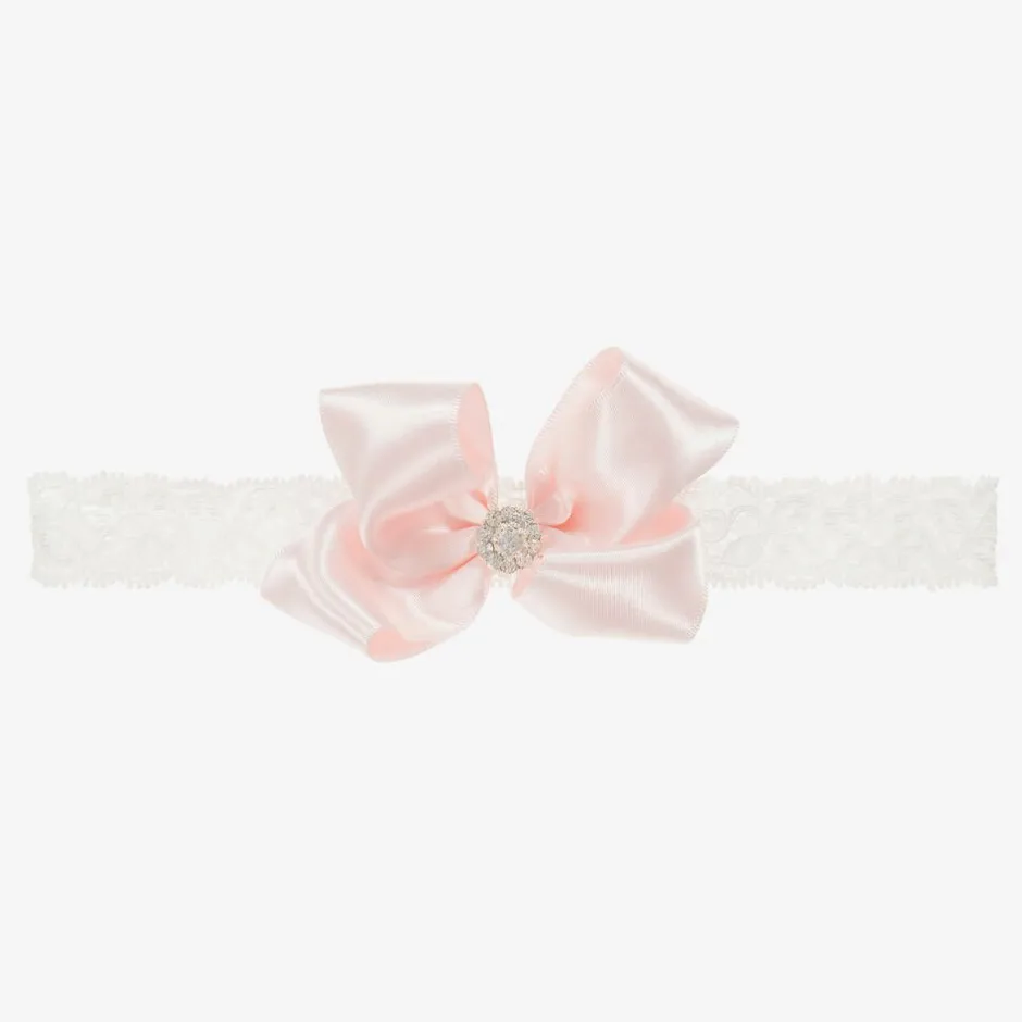 Cute Cute Pink Satin Bow Headband Sale