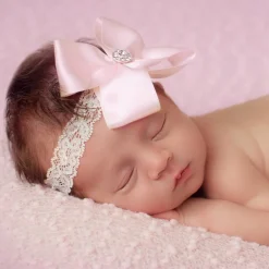 Cute Cute Pink Satin Bow Headband Sale
