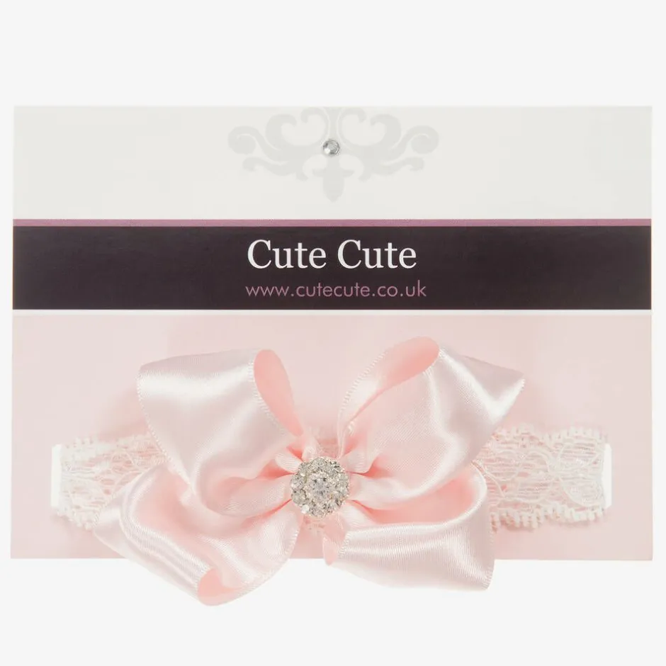 Cute Cute Pink Satin Bow Headband Sale