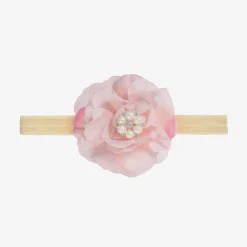Cute Cute Pink Silk Rose with Diamanté & Pearl Headband Discount