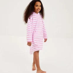 Mitty James Pink Stripe Cotton Towelling Robe Outlet